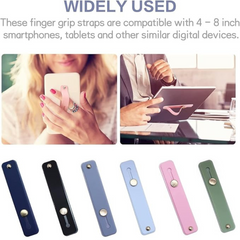 LBOYLOVE 6 Pieces Phone Strap Grip Holder Finger Cell Phone Grip Telescopic Phone Finger Strap Stand Universal Finger Kickstand for Most Smartphones and Tablets (Soft Colors)