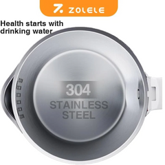 ZOLELE Electric Kettle SH1501B 1.5L Large Capacity Stainless Steel Electric Kettle With Rated Power 1250-1500W, Touch Tone Control Mode,Keep Warm Function, Removable Lid & Boil Dry Protection - Black