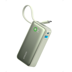 Anker Nano Power Bank, 10,000mAh Portable Charger with Built-in USB-C Cable, PD 30W Max Output with 1 USB-C, 1 USB-A, Compatible for iPhone 15/15 Plus/15 Pro/15 Pro Max, MacBook, Galaxy, iPad