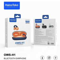 Haino Teko Germany OWS H1 Bluetooth Wireless Earphone with Mic for Iphone and Android Mobiles (blue)