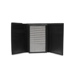 Inahom Inahom Tri-Fold Organised Wallet Flat Nappa Genuine and Smooth Leather Upper IM2021XDA0005-001-Black