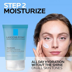 La Roche-Posay Acne Skin Care Set | Toleriane Double Repair Matte Moisturizer 75ml & Effaclar Medicated Gel Cleasner 100ml | Gel Moisturizer with Niacinamide & Acne Cleasner with Salicylic Acid