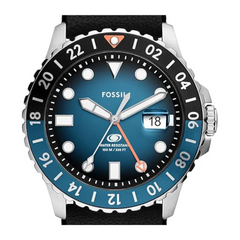 Fossil Blue Men's Dive-Inspired Sports Watch with Stainless Steel, Silicone, or Leather Band