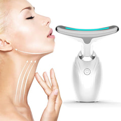 Neck Face Beauty Device, Skin Care Facial Massager, 3 in 1 Portable Face Massager for Skin Care, V-Shaped Firming EMS Vibration Facial Massager, Face Sculpting Tool, Vibration, Thermal, Microcurrent