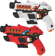 Kinder Spielzeug: KidsTag Plus Lasertag Set - 2 laserpistole + Projektor - Laserspiel Set für zu Hause