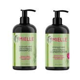Mielle - Rosemary Mint - Biotin Infused - Encourages Growth Hair Products for Stronger and Healthier Hair - Shampoo & New Conditioner Styling Bundle Set 2 PCS