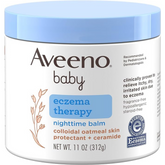 Aveeno Baby Eczema Therapy Nighttime Balm, with natural Colloidal Oatmeal and Dimethicone for Dry Skin and Baby Eczema Relief, 11 oz., No Artificial Color