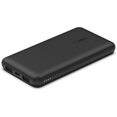 Belkin 10000mAh portable power bank, 10K USB-C portable charger with 1 USB-C port and 2 USB-A ports, battery pack for up to 15W charging for iPhone, Samsung Galaxy, AirPods, iPad, and more – Black