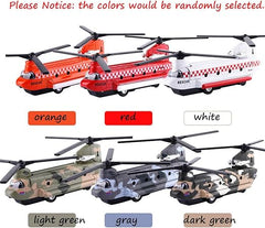 CORPER TOYS Helicopter Military Aircraft Die Cast Air Plane Army Air Force Transport Airplane Pull Back Toy Vehicle with Lights and Sounds for Kids Boys Girls