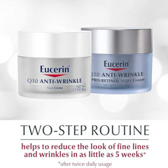 Eucerin Q10 Anti Wrinkle Face Cream Bundle, Day Cream and Night Cream For Face, 1.7 Ounce (Pack of 2)