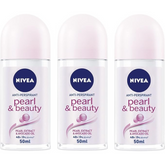 Nivea Antiperspirant Roll-on for Women, Pearl & Beauty Pearl Extracts, 3x50ml