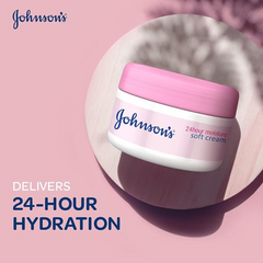Johnson's Body Cream, 24 HOUR Moisture, Soft, 300ml