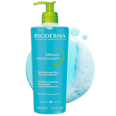 Bioderma Sébium Purifying Cleansing Gel - Makeup Removing Face Wash for Combination to Oily Skin