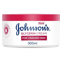 Johnson’s Glycerin Cream for Cracked Skin, 300ml, Enriched with Vitamin E, for Dry and Cracked Areas, Soothing and Repairing Formula, Helps to Relieve Cracked and Dry Skin in Just One Application