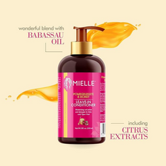 Mielle Organics Pomegranate & Honey Leave-In Conditioner, Moisturizing Curl Primer and Detangler, Repair Damage and Prevent Frizz, Treatment For Thick Curly Hair Type 4 Hair, 12-Fluid Ounces