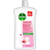 Dettol Skincare Hand Wash Liquid Soap Refill for Effective Germ Protection & Personal Hygiene, Protects Against 100 Illness Causing Germs, Rose & Sakura Blossom Fragrance, 1L