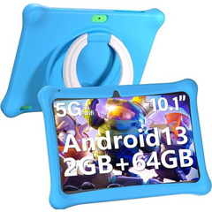 SGIN Tablet for Kids, 10 Inch Kids Tablet, 2GB RAM 64GB ROM Android 12 with Case, iWawa Pre Installed, Parental Control APP, Dual Camera, WiFi, 5000mAh Battery, Educational Games(Blue)