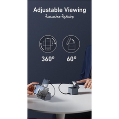 Anker 3-in-1 Cube Compatible with MagSafe, 15W Fast Charging Foldable Wireless Charger, Compatible with iPhone 15/14/13, Apple Watch 1-8/Ultra, AirPods Pro (Charger and Interchangeable Plugs Included)