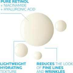 La Roche Posay La Roche-Posay Pure Retinol Face Serum with Vitamin B3. Anti Aging Face Serum for Lines, Wrinkles & Premature Sun Damage to Resurface & Hydrate. Suitable for Sensitive Skin, 1.0 Fl. Oz