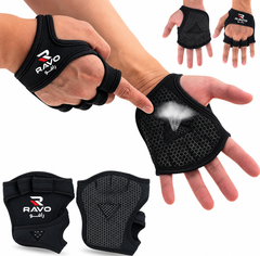 Weightlifting Gloves for Men & Women - Gym Gloves with Wrist Support, Breathable Fingerless Design & Anti-Slip Grip - Ideal for Fitness, Training, CrossFit & Home Workouts