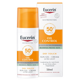 Eucerin Face Sunscreen Oil Control Gel-Cream Dry Touch, High UVA/UVB Protection, SPF 50+, Light Texture Sun Protection, Suitable Under Make-Up, For Blemish-Prone Skin, 50ml