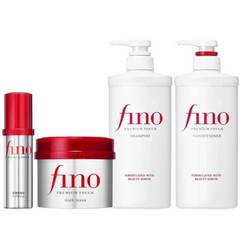 Fino Premium Touch Moist Shampoo 550 ml & Conditioner 550 ml & treatment mask 230 gm & Hair oil 70 ml hair care set Strengthen, nourish and restore dry hair, dry scalp and damaged hair