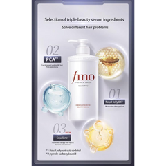 Fino Premium Touch Moist Shampoo 550 ml & Conditioner 550 ml & treatment mask 230 gm & Hair oil 70 ml hair care set Strengthen, nourish and restore dry hair, dry scalp and damaged hair