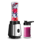 KENWOOD Personal Blender 350W Smoothie Blender/Smoothie Maker with 570ml & 400ml Tritan Smoothie2Go Bottle and Lid, Ice Crush Function BLM05.A0BK Black/Silver