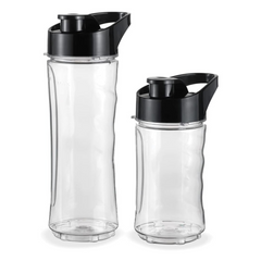 KENWOOD Personal Blender 350W Smoothie Blender/Smoothie Maker with 570ml & 400ml Tritan Smoothie2Go Bottle and Lid, Ice Crush Function BLM05.A0BK Black/Silver