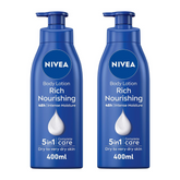 NIVEA Body Lotion Extra Dry Skin, Moisturizing Nourishing Almond Oil & Vitamin E, 2x400ml