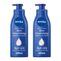 NIVEA Body Lotion Extra Dry Skin, Moisturizing Nourishing Almond Oil & Vitamin E, 2x400ml