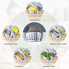 Kitchen Sink Shelf Soap Sponge Drain Rack Holder Double Decker Hanging Basket Storage Suction Cup Kitchen Organizer Sink Accessories Wash Dropshipping - Green
