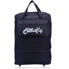 Luggage Trolly Bag Foldable Lightweight Large Capacity Fashion Luggage 2 Ways Carrying Bag Black 55L