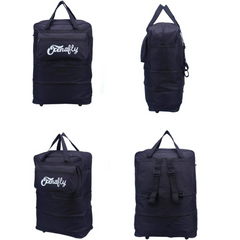 Luggage Trolly Bag Foldable Lightweight Large Capacity Fashion Luggage 2 Ways Carrying Bag Black 55L