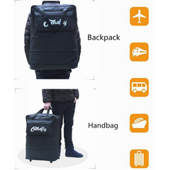 Luggage Trolly Bag Foldable Lightweight Large Capacity Fashion Luggage 2 Ways Carrying Bag Black 55L