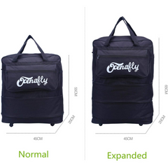 Luggage Trolly Bag Foldable Lightweight Large Capacity Fashion Luggage 2 Ways Carrying Bag Black 55L