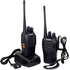Smarthome Walkie Talkie 5Km Long Range Two-Way Portable CB Radio BF-888S Portable Two-Way Radio with 16 Channel Walkie Talkie (Black, 2 Pieces)