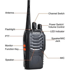 Smarthome Walkie Talkie 5Km Long Range Two-Way Portable CB Radio BF-888S Portable Two-Way Radio with 16 Channel Walkie Talkie (Black, 2 Pieces)