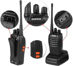 Smart Home Walkie Talkie 5Km Long Range Two-Way Portable CB Radio BF-888S Portable Two-Way Radio with 16 Channel Walkie Talkie (Black, 4 Pieces)