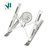 Adjustable Laptop Stand with Cooling Fan USB Power - Foldable Portable Laptop Riser for MacBook Pro/Air, Dell, HP| Ergonomic Height Adjustable Stand with Ventilated Cooling | Anti-Slip & Space-Saving Design | Efficient Heat Dissipation