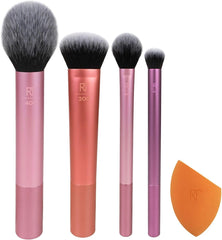 REAL TECHNIQUES The Everyday Essentials set from gives you 5 essential tools to master any look tapered, soft and fluffy bristles. Blend powder blush evenly for a smooth, natural look
