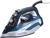 Black+Decker 2400W Steam Iron With Ceramic Soleplate Auto Shut-Off, Blue X2150-B5."Min 1 year manufacturer warranty"