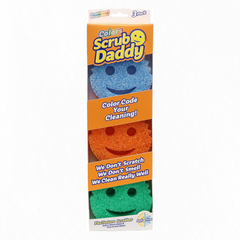 Scrub Daddy Sponge Set - Colors - Scratch-Free Sponges For Dishes And Home, Odor Resistant, Soft In Warm Water, Firm In Cold, Deep Cleaning, Dishwasher Safe, Multi-Use, Functional, Ergonomic, 3Ct