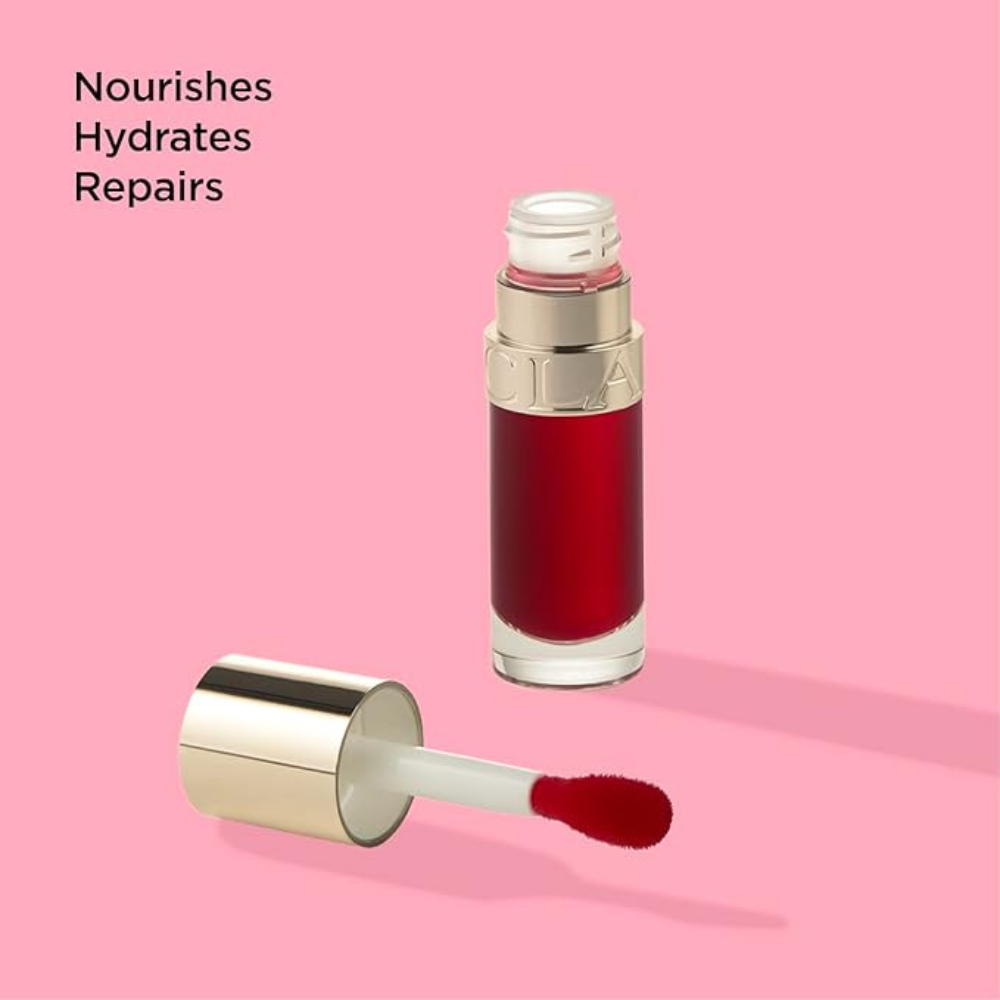 Clarins Lip Comfort Oil | Soothes,Comforts,Hydrates&Protects Lips | Sheer,High Shine Finish | Visibly Plumps | 93% Natural Ingredients | Organic Sweetbriar Rose Oil,Rich in Omega-6&Omega-3,03 - Cherry