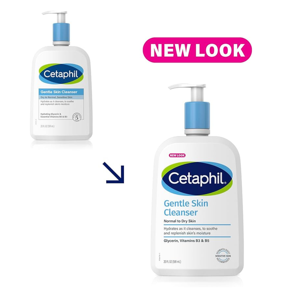 Cetaphil Face Wash by Cetaphil, Hydrating Gentle Skin Cleanser for Dry to Normal Sensitive Skin, NEW 20 oz, Fragrance Free, Soap Free and Non-Foaming