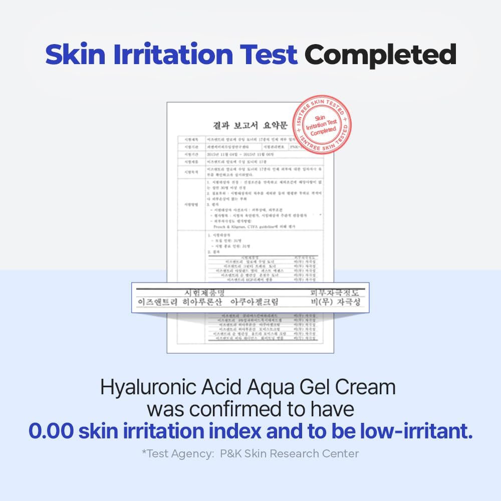 ISNTREE Hyaluronic Acid Aqua Gel Cream 2.71 fl.oz. (80ml) Night Cream, Day Cream, Deep Moisturizing, Skin Protection, Sebum Control, Smoothing |