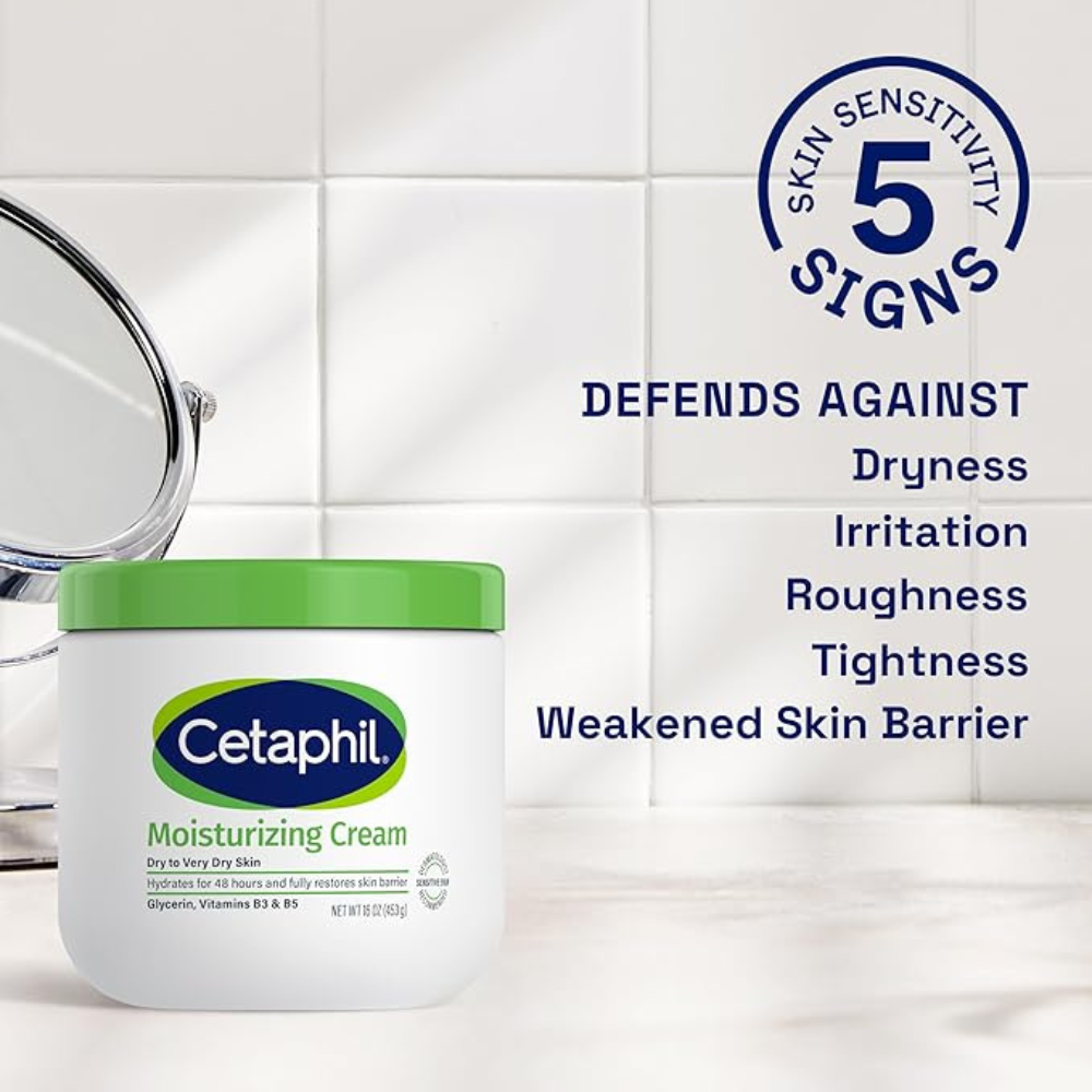 Body Moisturizer by CETAPHIL, Hydrating Moisturizing Cream for Dry to Very Dry, Sensitive Skin, NEW 16 oz 2 Pack, Fragrance Free, Non-Comedogenic, Non-Greasy