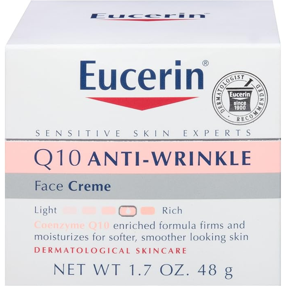 Eucerin Q10 Anti Wrinkle Face Cream Bundle, Day Cream and Night Cream For Face, 1.7 Ounce (Pack of 2)