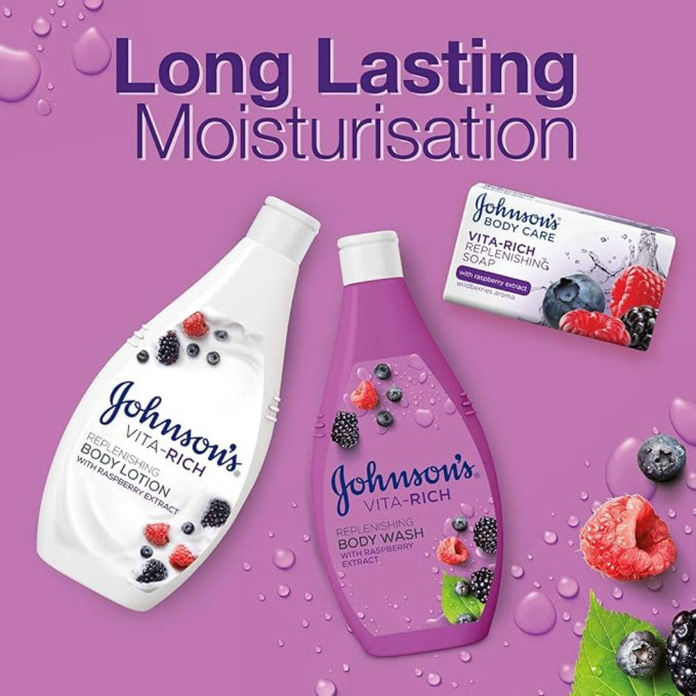 Johnson's Body Lotion - Vita-Rich, Replenishing Raspberry 400ml