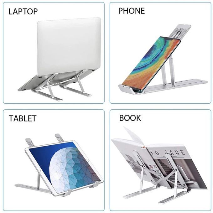 Adjustable Laptop Stand with Cooling Fan USB Power - Foldable Portable Laptop Riser for MacBook Pro/Air, Dell, HP| Ergonomic Height Adjustable Stand with Ventilated Cooling | Anti-Slip & Space-Saving Design | Efficient Heat Dissipation